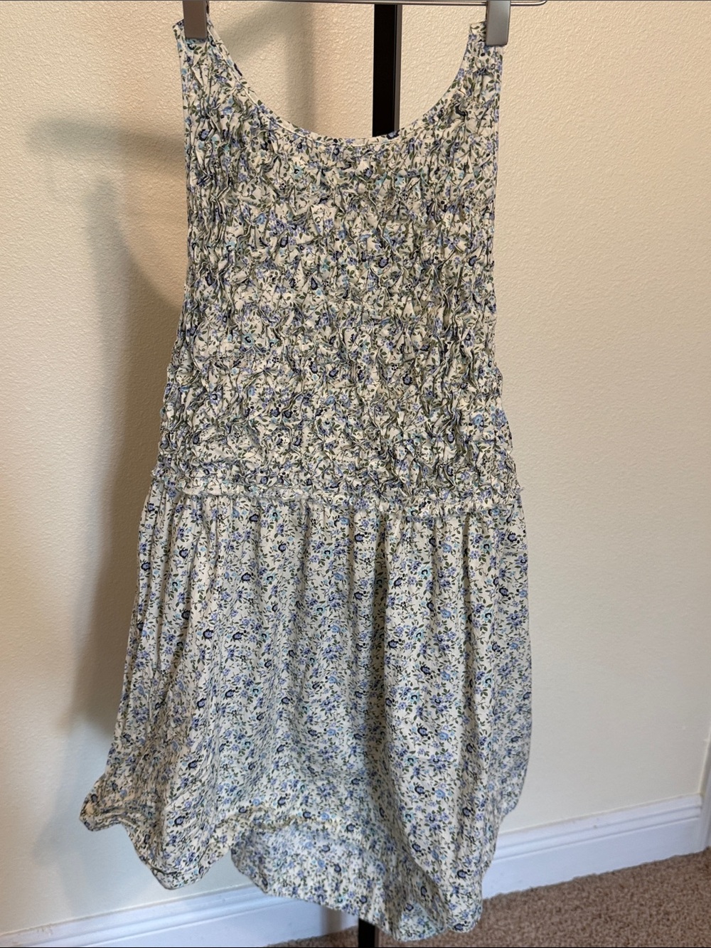 Free people 🩷Smocked Floral Sundress in White and Blue